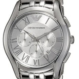 Emporio Armani Velente Chronograph Quartz Silver Dial Silver Steel Strap Watch For Men - AR1702 Authentic Buy Shop Now