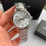 Coach Delancey White Dial Silver Steel Strap Watch for Women - 14502495 Authentic Buy Shop Now