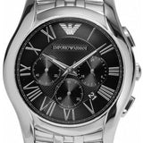 Emporio Armani Classic Chronograph Black Dial Silver Steel Strap Watch For Men - AR1786 Authentic Buy Shop Now