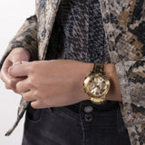 Guess Cosmic Chronograph Gold Dial Gold Steel Strap Watch for Women - GW0465L1 Authentic Buy Shop Now