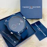 Tommy Hilfiger Denim Quartz Blue Dial Blue Rubber Strap Watch for Men - 1791325 Authentic Buy Shop Now