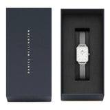 Daniel Wellington Quadro Sterling White Dial Silver Mesh Strap Watch For Women - DW00100438 Authentic Buy Shop Now