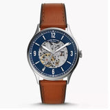 Fossil Forrester Luggage Automatic Skeleton Blue Dial Brown Leather Strap Watch for Men - ME3179 Authentic Buy Shop Now