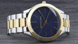 Michael Kors Slim Runway Blue Dial Two Tone Steel Strap Watch for Women - MK3479 Authentic Buy Shop Now