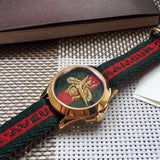 Gucci Le Marche des Merveilles Green & Red Dial Green & Red NATO Strap Unisex Watch - YA126487 Authentic Buy Shop Now