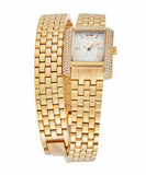 Michael Kors Emery Pave Double Wrap White Dial Gold Steel Strap Watch for Women - MK4833 Authentic Buy Shop Now