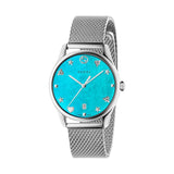 Gucci G-Timeless Turquiose Mother of Pearl Dial Silver Mesh Bracelet Watch For Women - YA1264039 Authentic Buy Shop Now