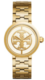 Tory Burch Reva Gold Dial Gold Steel Strap Watch for Women - TBW4025 Authentic Buy Shop Now