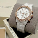 Michael Kors Ceramic White Dial White Steel Strap Watch for Women - MK5269 Authentic Buy Shop Now