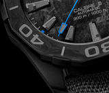 Tag Heuer Aquaracer Calibre 5 Black Nylon Strap Carbon Dial Watch for Men - WBD218C.FC6447 Authentic Buy Shop Now