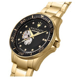 Maserati SFIDA Black Dial Yellow Gold Toned Stainless Steel Watch For Men - R8823140003 Authentic Buy Shop Now