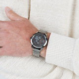 Tommy Hilfiger Henry Chronograph Grey Dial Grey Steel Strap Watch For Men - 1710479 Authentic Buy Shop Now