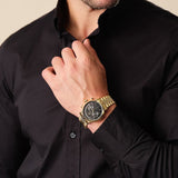 Maserati Epoca Chronograph Black Dial Gold Steel Strap Watch For Men - R8873618023 Authentic Buy Shop Now