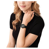 Michael Kors Runway Chronograph Black Dial Black Silicone Strap Watch For Women - MK7385 Authentic Buy Shop Now