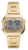 Fossil Retro Digital Gold Dial Gold Steel Strap Watch for Men - FS5843 Authentic Buy Shop Now