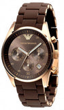Emporio Armani Sportivo Chronograph Brown Dial Brown Silicone Strap Watch For Men - AR5891 Authentic Buy Shop Now