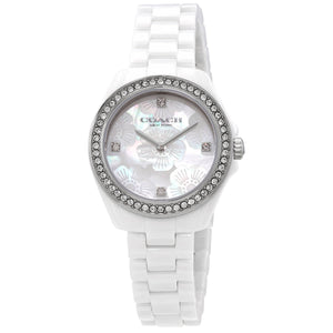 Coach Preston Mother of Pearl Dial White Steel Strap Watch for Women - 14503661 Authentic Buy Shop Now