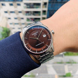 Tissot Luxury Powermatic 80 Brown Dial Silver Steel Strap Watch For Men - T086.407.11.291.00 Authentic Buy Shop Now