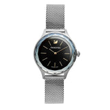 Swarovski Octea Nova Black Dial Silver Mesh Bracelet Watch for Women - 5430420 Authentic Buy Shop Now