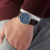 Hugo Boss Corporal Blue Dial Brown Leather Strap Watch for Men - 151363 Authentic Buy Shop Now