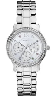 Guess Enchanting Diamonds Silver Dial Silver Steel Strap Watch for Women - W0305L1 Authentic Buy Shop Now