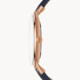Fossil The Minimalist Slim White Dial Blue Leather Strap Watch for Men - FS5371 Authentic Buy Shop Now