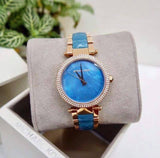 Michael Kors Parker Blue Mother of Pearl Dial Two Tone Steel Strap Watch for Women - MK6491 Authentic Buy Shop Now