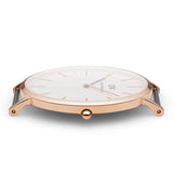 Daniel Wellington Classic York White Dial Brown Leather Strap Watch For Men - DW00100011 Authentic Buy Shop Now