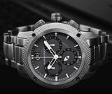 Burberry Utilitarian Chronograph Black Dial Silver Steel Strap Watch For Men - BU9800 Authentic Buy Shop Now