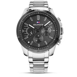 Tommy Hilfiger Iconic Quartz Black Dial Silver Steel Strap Watch for Men - 1791564 Authentic Buy Shop Now