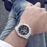 Hugo Boss Ikon Black Dial Silver Steel Strap Watch for Men - 1512965 Authentic Buy Shop Now
