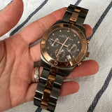 Marc Jacobs Blade Chronograph Grey Dial Two Tone Steel Strap Watch for Women - MBM8583 Authentic Buy Shop Now