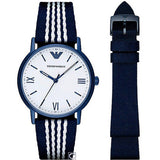 Emporio Armani Kappa Dress White Dial Two Tone NATO Strap Watch For Men - AR80005 Authentic Buy Shop Now