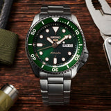 Seiko 5 Sports Automatic Analog Green Dial Silver Steel Strap Watch For Men - SRPD63K1 Authentic Buy Shop Now
