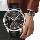 Tissot Chrono XL Classic Black Dial Black Leather Strap Watch For Men - T116.617.16.057.00 Authentic Buy Shop Now