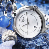 Tissot T Trend Flamingo Mother of Pearl Dial Silver Steel Strap Watch for Women - T094.210.11.116.00 Authentic Buy Shop Now