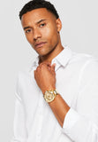 Guess Continental Diamonds Gold Dial Gold Steel Strap Watch for Men - GW0261G2 Authentic Buy Shop Now