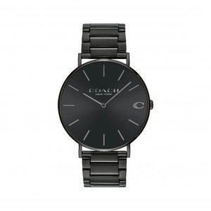 Coach Charles Black Dial Black Steel Strap Watch for Men - 14602431 Authentic Buy Shop Now