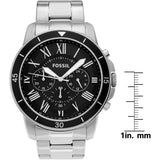 Fossil Grant Sport Chronograph Black Dial Silver Steel Strap Watch for Men - FS5236 Authentic Buy Shop Now