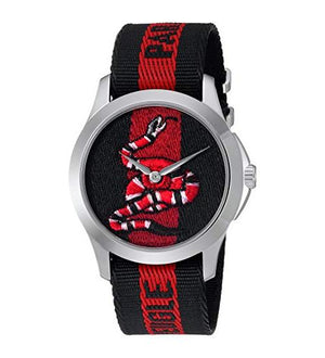 Gucci Le Marche Des Merveilles Blue Red Dial Blue Red Nylon Strap Unisex Watch - YA126493 Authentic Buy Shop Now