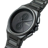 Hugo Boss Steer Chronograph Quartz Grey Dial Grey Steel Strap Watch For Men - 1513996 Authentic Buy Shop Now