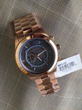 Michael Kors Runway Stop Hunger Quartz Blue Dial Rose Gold Steel Strap Watch For Men - MK8358 Authentic Buy Shop Now