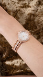Guess Gala Diamonds Silver Dial Gold Steel Strap Watch for Women - GW0401L3 Authentic Buy Shop Now