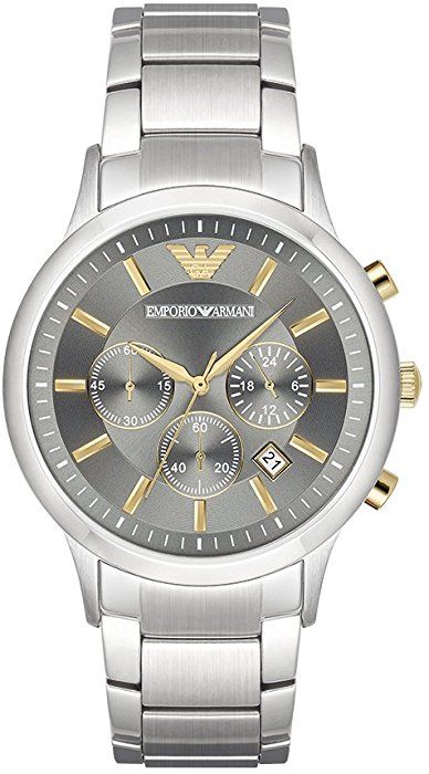 Emporio Armani Quartz Grey Dial Silver Steel Strap Watch For Men - AR11047 Authentic Buy Shop Now
