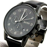 Hugo Boss Navigator Black Dial Black Leather Strap Watch for Men - 1513497 Authentic Buy Shop Now