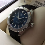 Tag Heuer Aquaracer Caliber 5 Blue Dial Black Rubber Strap Watch for Men - WAY2112.FT8021 Authentic Buy Shop Now