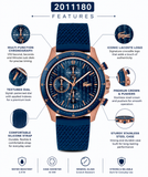 Lacoste Neoheritage Chronograph Blue Dial Blue Silicone Strap Watch for Men - 2011253 Authentic Buy Shop Now