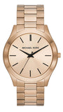 Michael Kors Slim Runway Three-Hand Gold Dial Gold Steel Strap Watch for Women - MK9122 Authentic Buy Shop Now