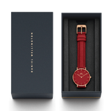 Daniel Wellington Petite Suffolk Red Dial Red Leather Strap Watch For Women - DW00100404 Authentic Buy Shop Now