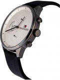 Tommy Hilfiger Lexor Silver Dial Black Leather Strap Watch For Men - 1791489 Authentic Buy Shop Now